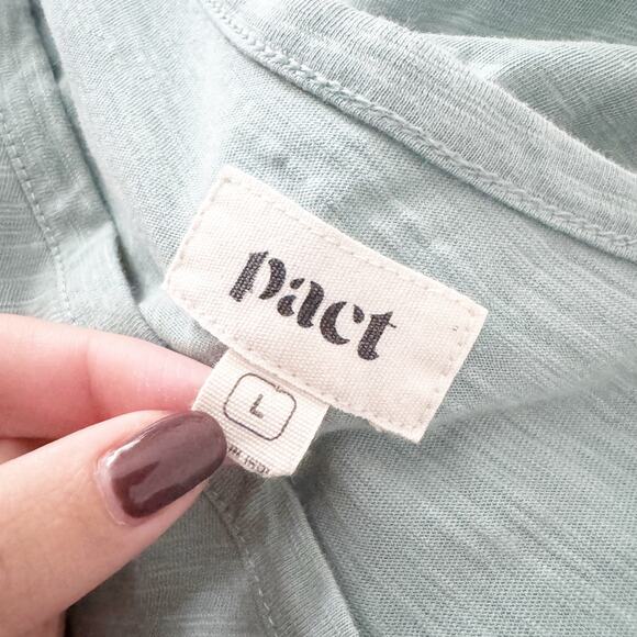 PACT Relaxed Slub Henley Tank Dress Sky Blue Large L - Picture 9 of 12